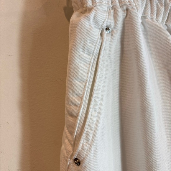 ZARA Sz 4 Paperbag Waist Baggy Leg Denim No Fabric Tag High Rise Jeans Pants - Picture 6 of 12